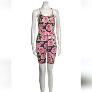 D5. TEREZ Floral Print Action Short Bodysuit Size Small